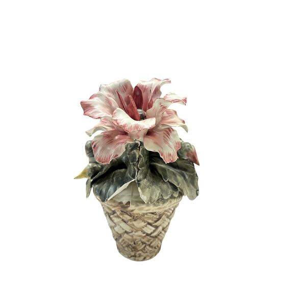 Vintage Capodimonte Porcelain Flower Basket Center Piece Made In Italy - READ - Picture 4 of 10
